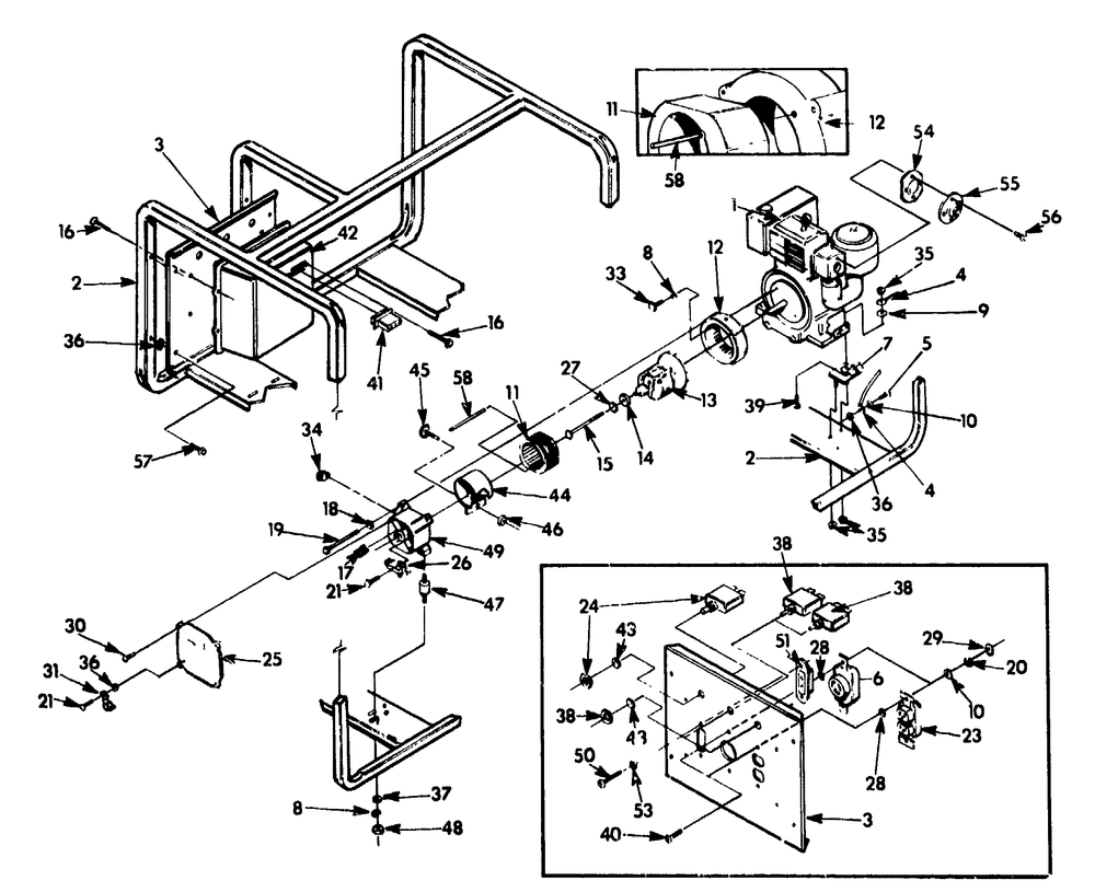 Generator Diagram and Parts List for 9433-0-3W795  Briggs and Stratton Generator